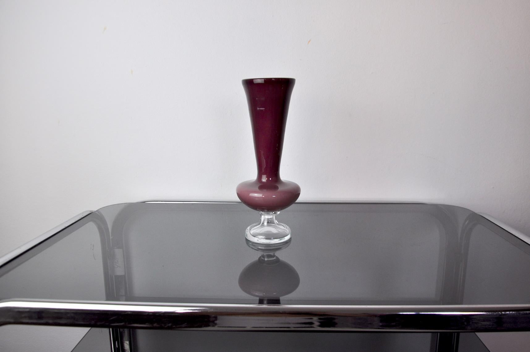 Hollywood Regency Purple Vase in Murano Glass, Italy, 1980 For Sale