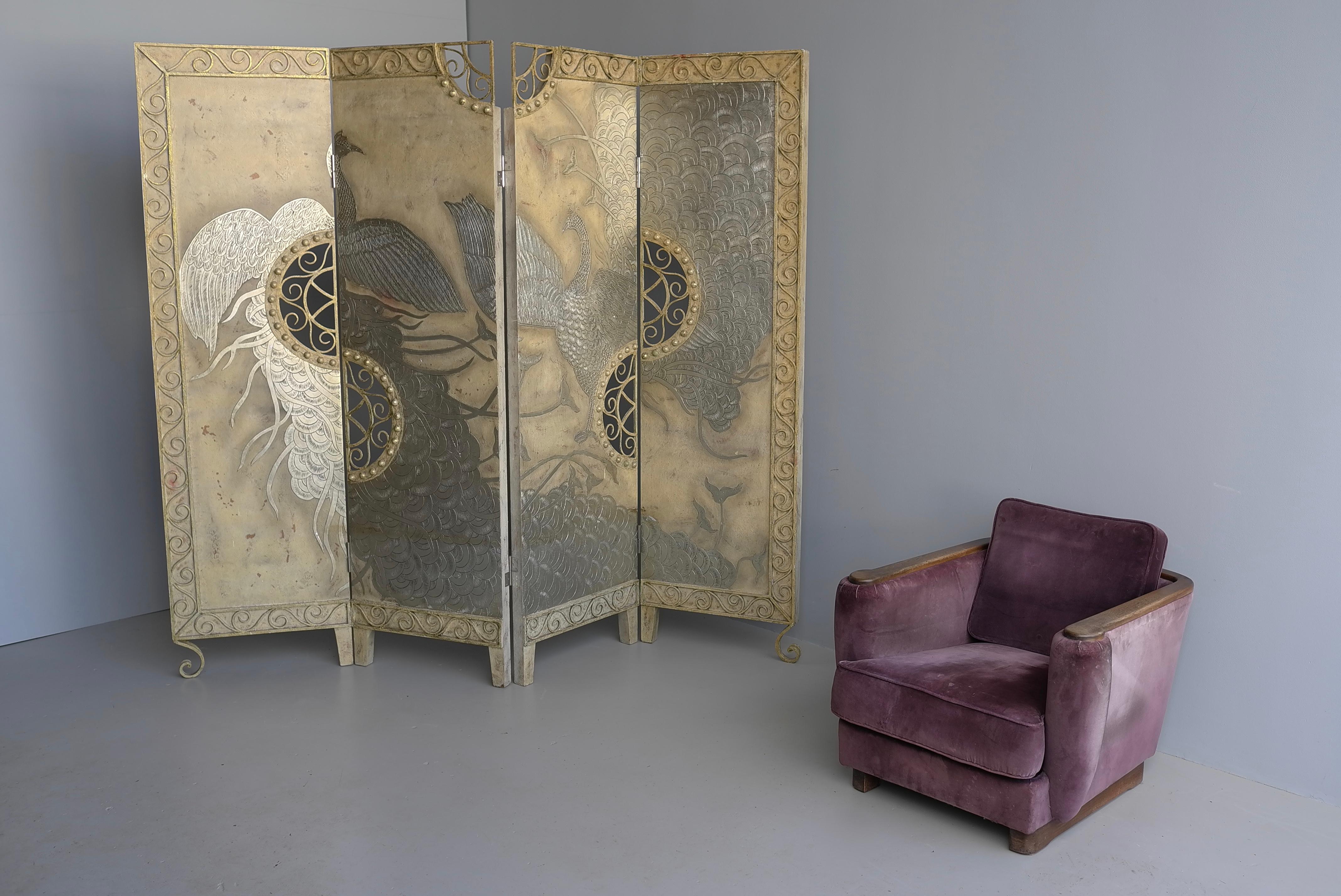 French Purple Velvet and Wooden Art Deco Lounge Chair, France 1930's For Sale