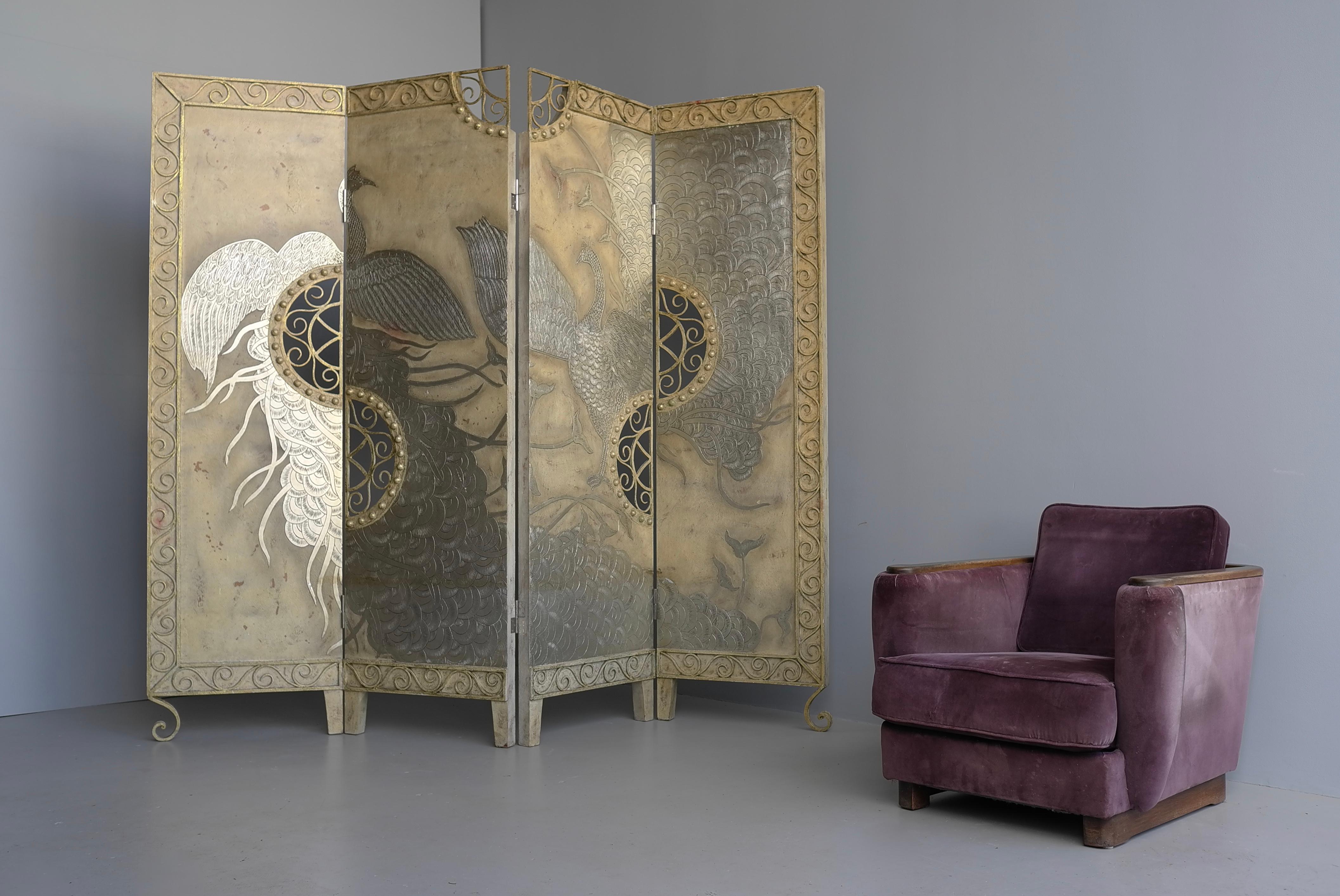 Mid-20th Century Purple Velvet and Wooden Art Deco Lounge Chair, France 1930's For Sale