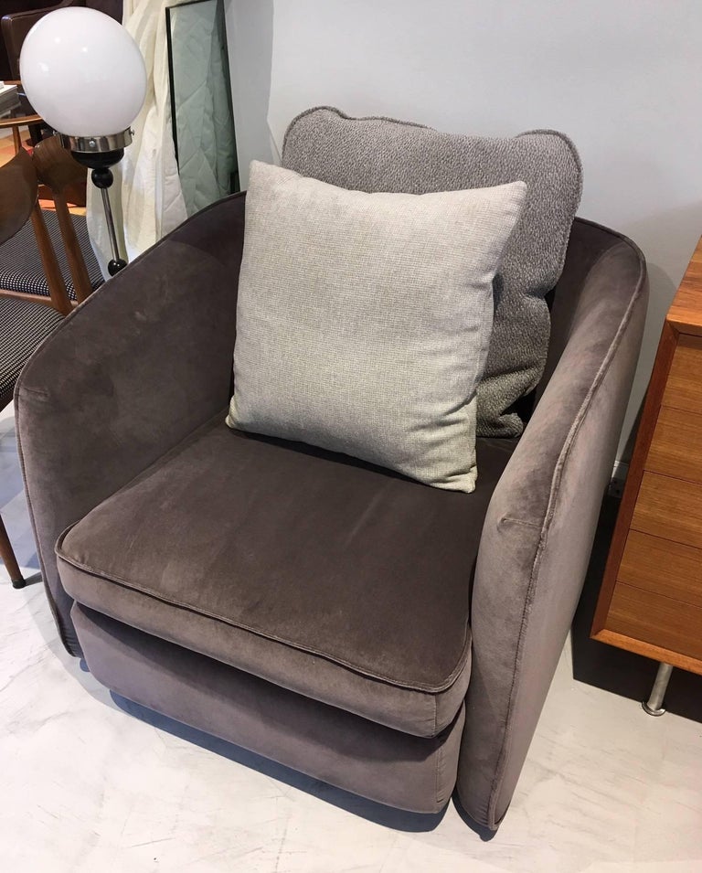 Purple Velvet Armchair by Arketipo For Sale at 1stdibs