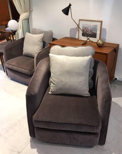 Purple Velvet Armchairs by Arketipo