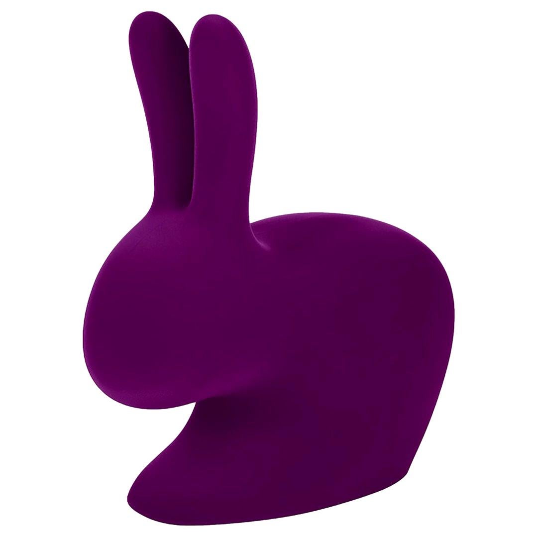 Purple Velvet Baby Rabbit Chair, Designed by Stefano Giovannoni, Made in Italy