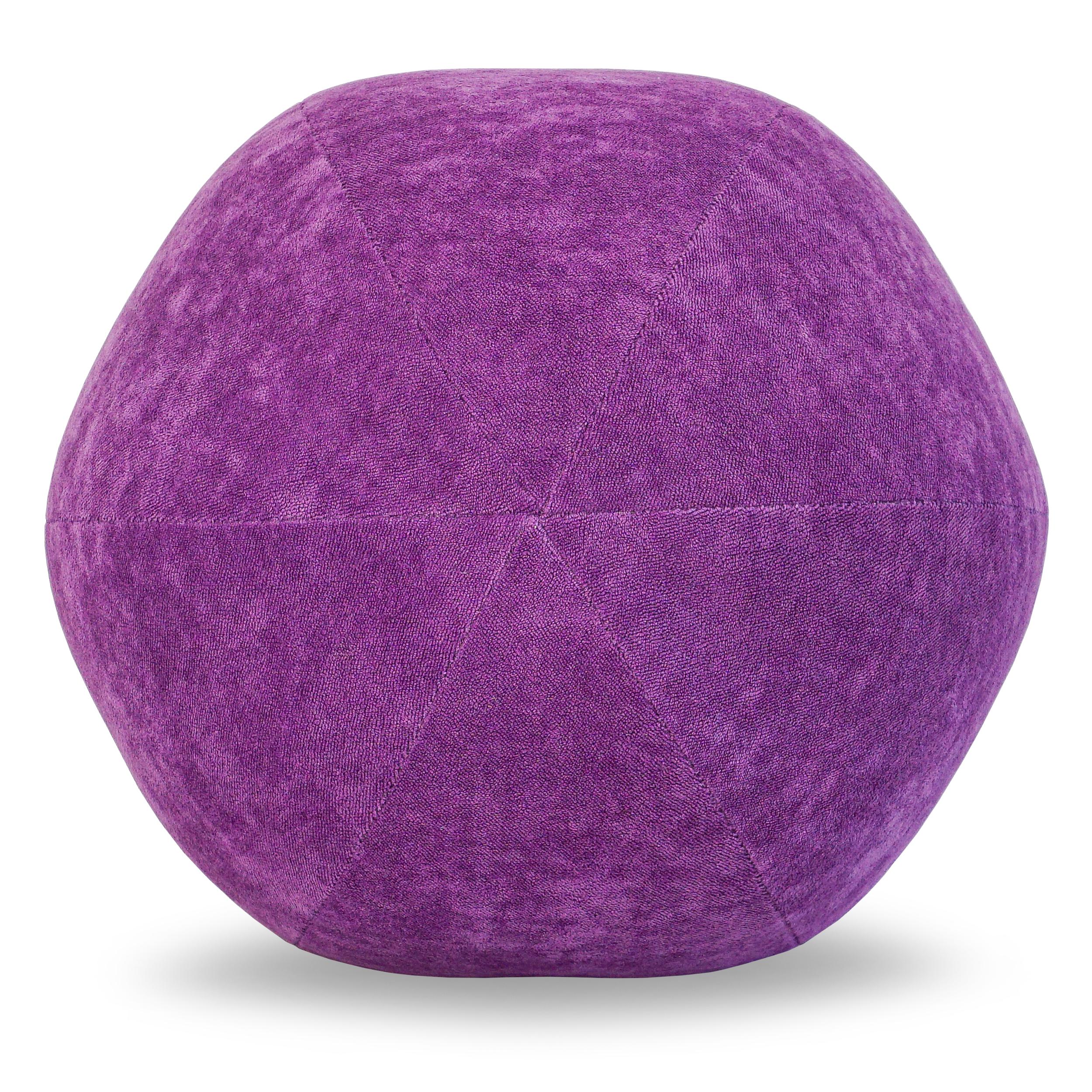 This ball pillow is covered in a soft terry-like velour fabric. Can be customized in any fabric. Ask for current availability as shown. 
 
Measurements:
Overall: 12” W x 12” Dia.
Disclaimer: Due to their handcrafted nature, the final size and shape