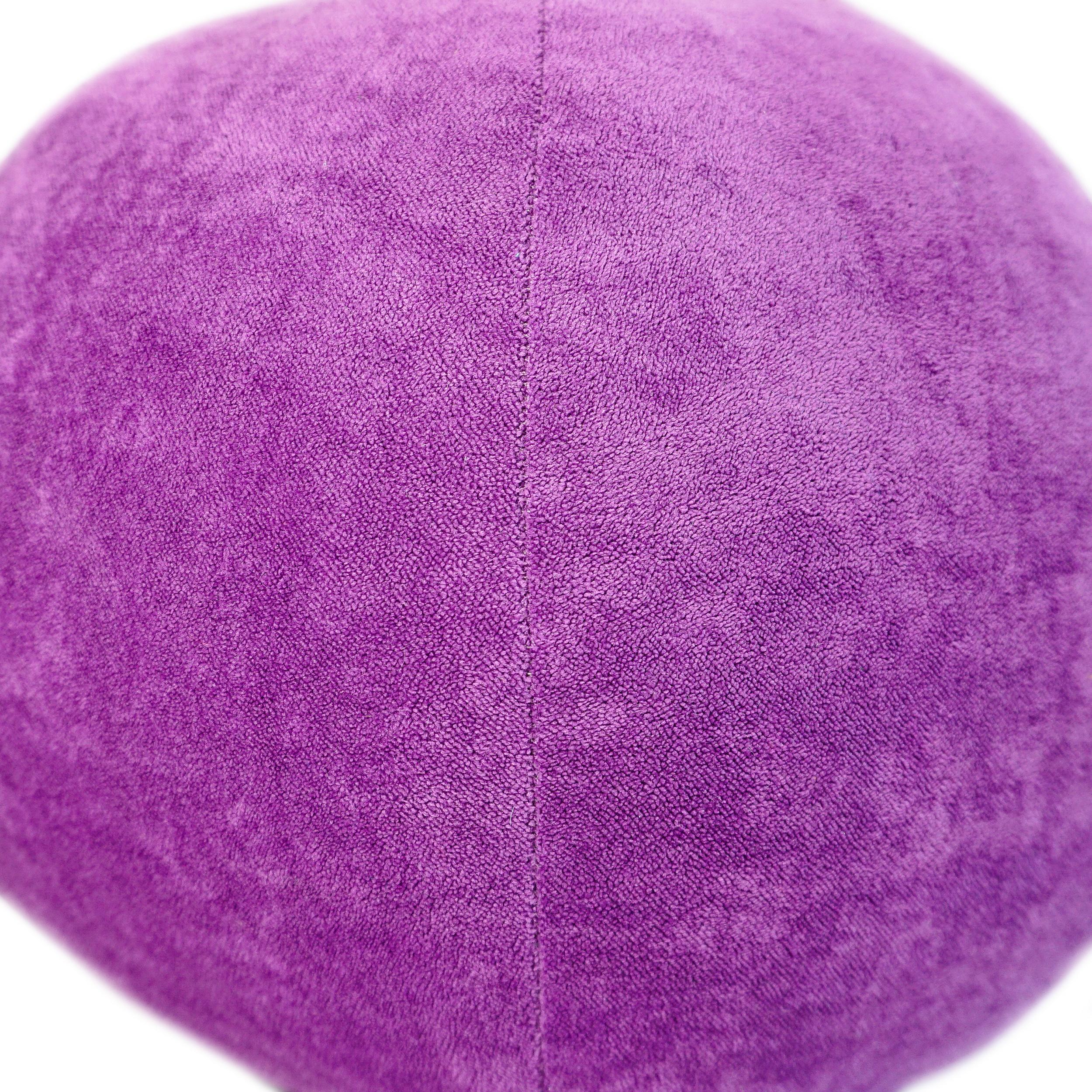Purple Velvet Ball Pillow For Sale 1