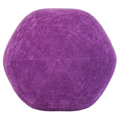 Coussin boule en velours violet