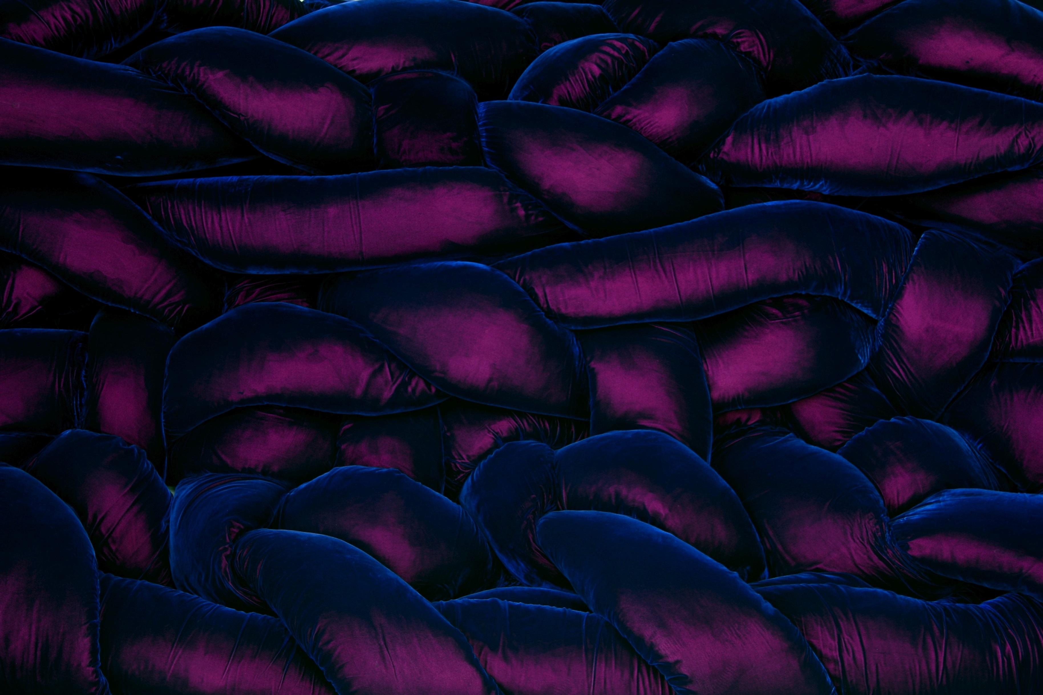 Contemporary Purple Velvet Boa Sofa by Fernando & Humberto Campana for Edra