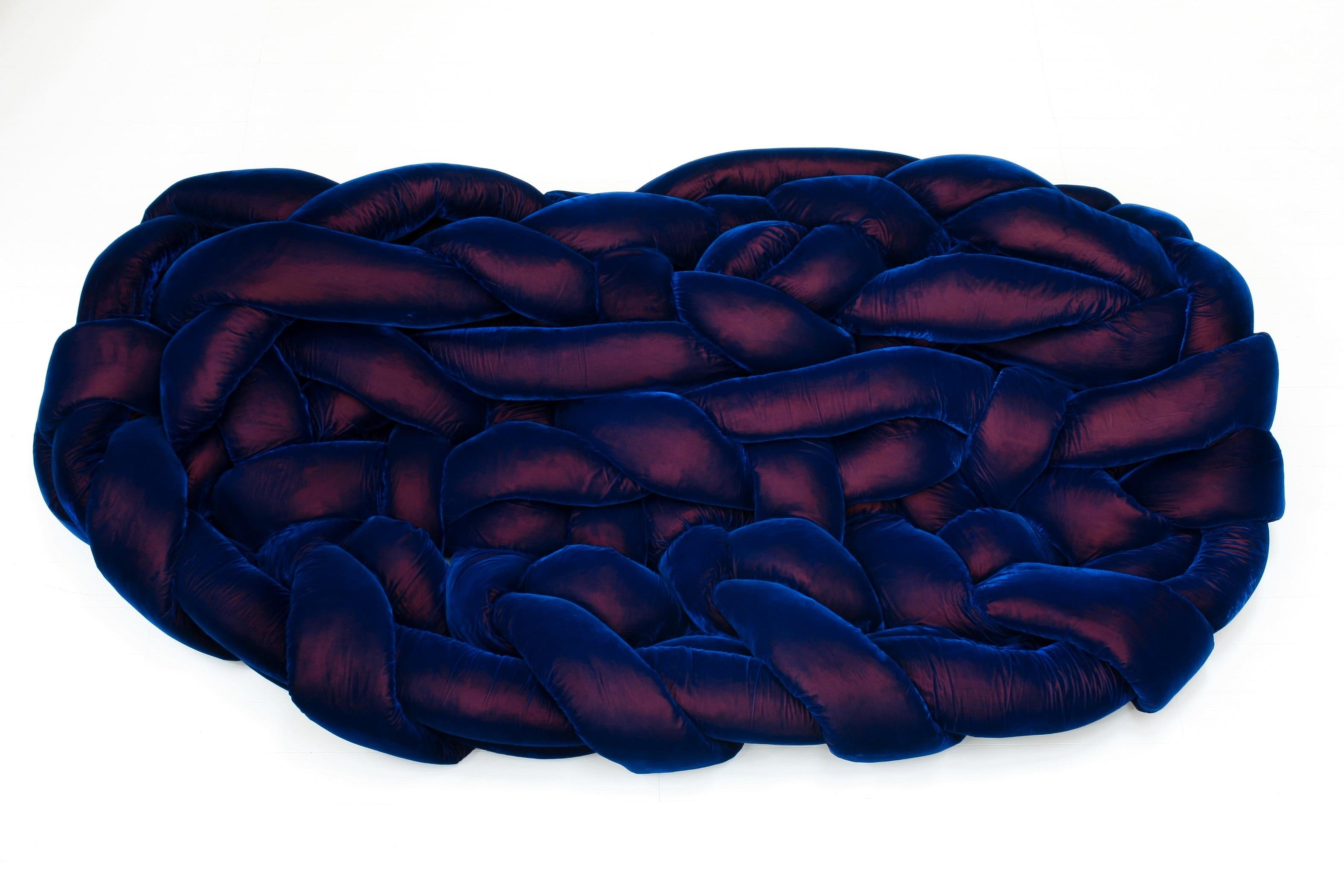 Purple Velvet Boa Sofa by Fernando & Humberto Campana for Edra In Good Condition In Izegem, VWV