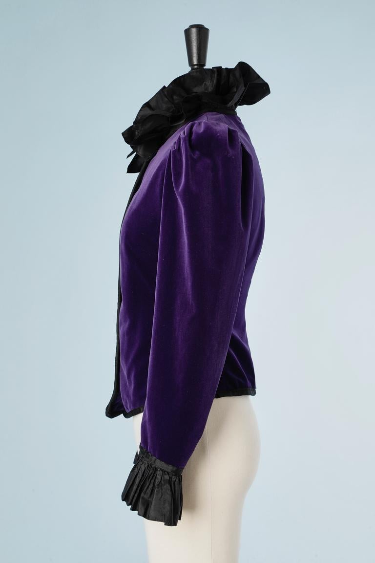 purple velvet long sleeve top