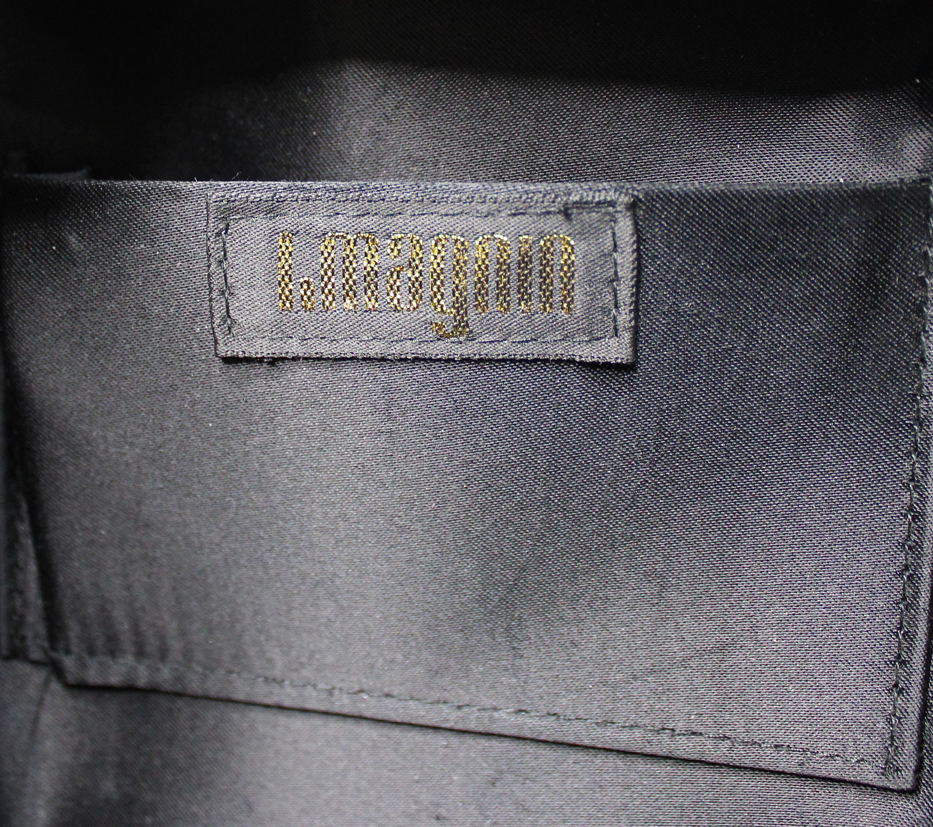 Lila Samt Floral Print Top Handle Abendtasche mit Kette circa 1960s im Angebot 5