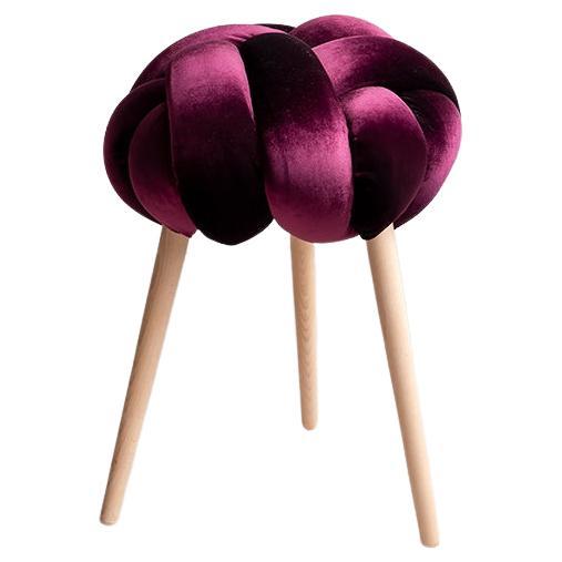 Purple Velvet Knot Stool