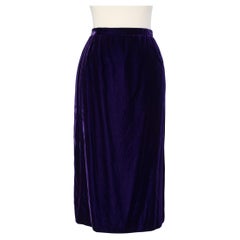 Purple velvet pencil skirt BILL BLASS Circa 1980's