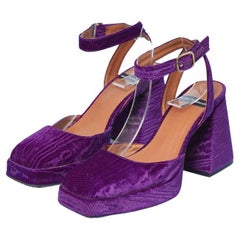 Chaussures en velours platforme violet ANGEL ALARCON