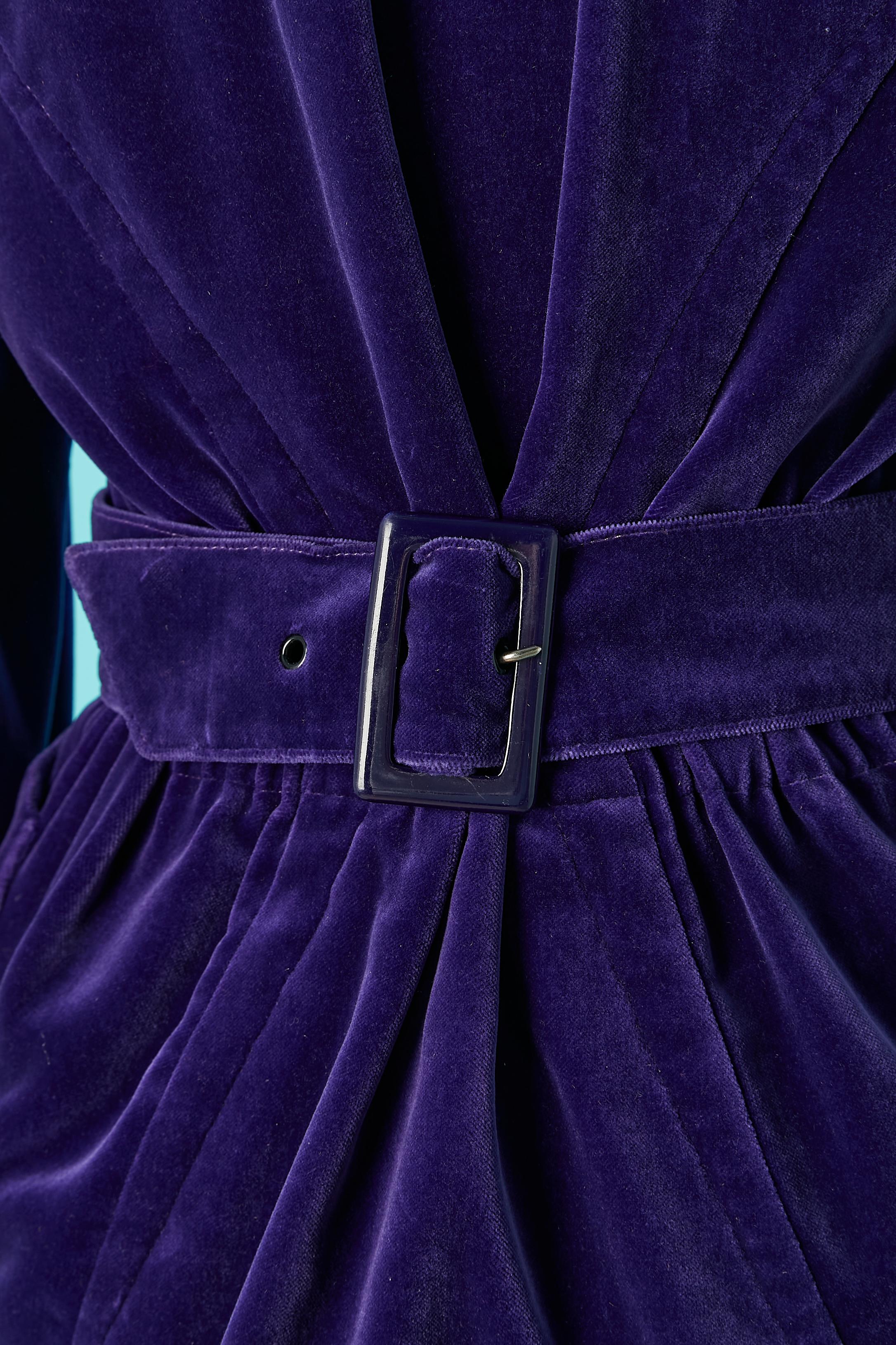 Purple velvet skirt-suit Thierry Mugler Circa 1980's  For Sale 2