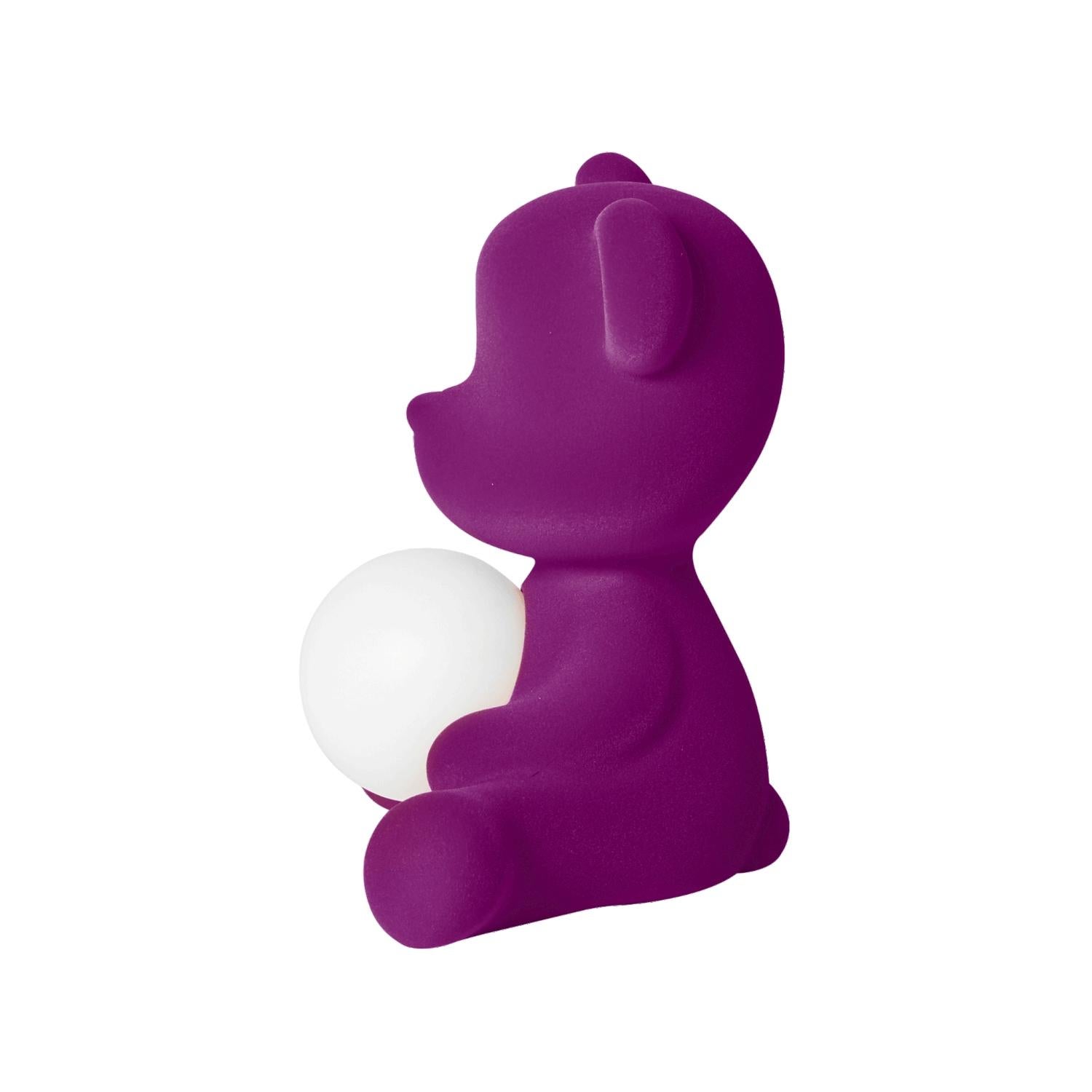 In Stock in Los Angeles, Purple Velvet Teddy Bear Lamp LED, Stefano Giovannoni 1