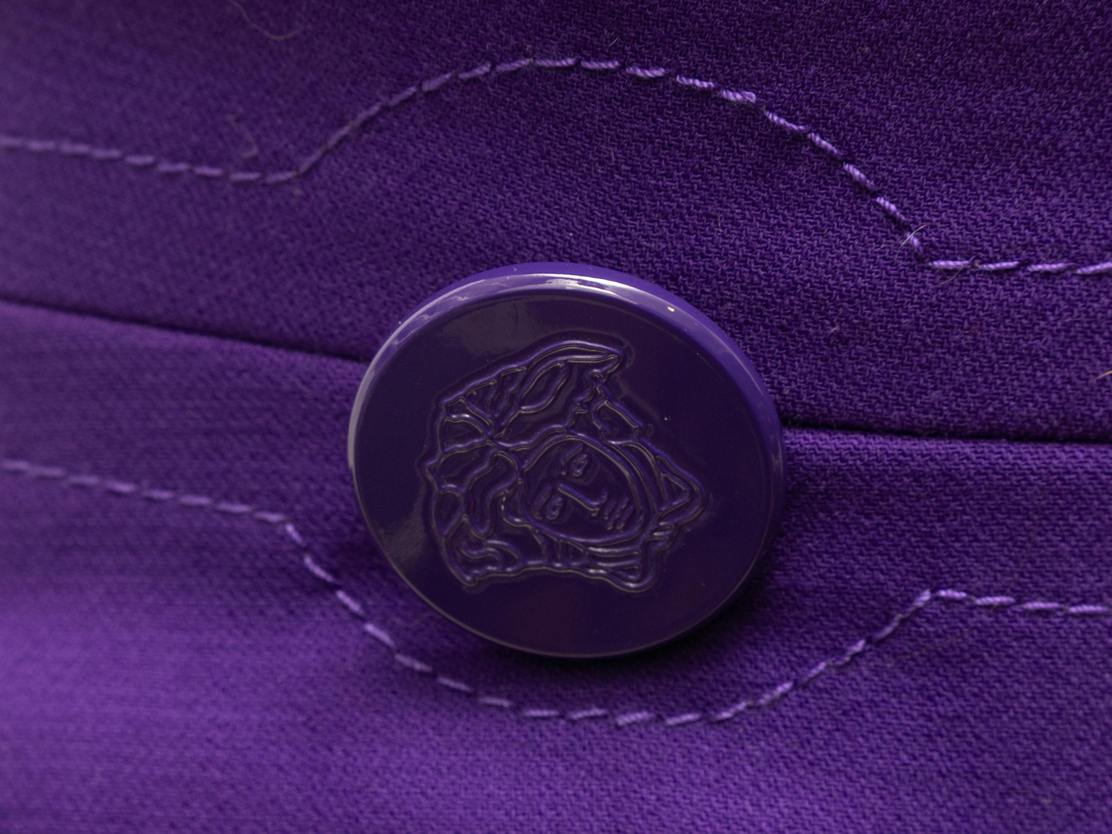 Vestido de lana sin mangas Versace morado Talla IT 38 en venta 1