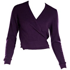 Purple Vintage Chanel Cashmere Wrap Sweater