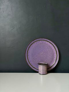 Purple Vintage Danish Stoneware Wall Tealight Holder, 1980s