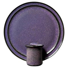 Purple Vintage Danish Stoneware Wall Tealight Holder, 1980s