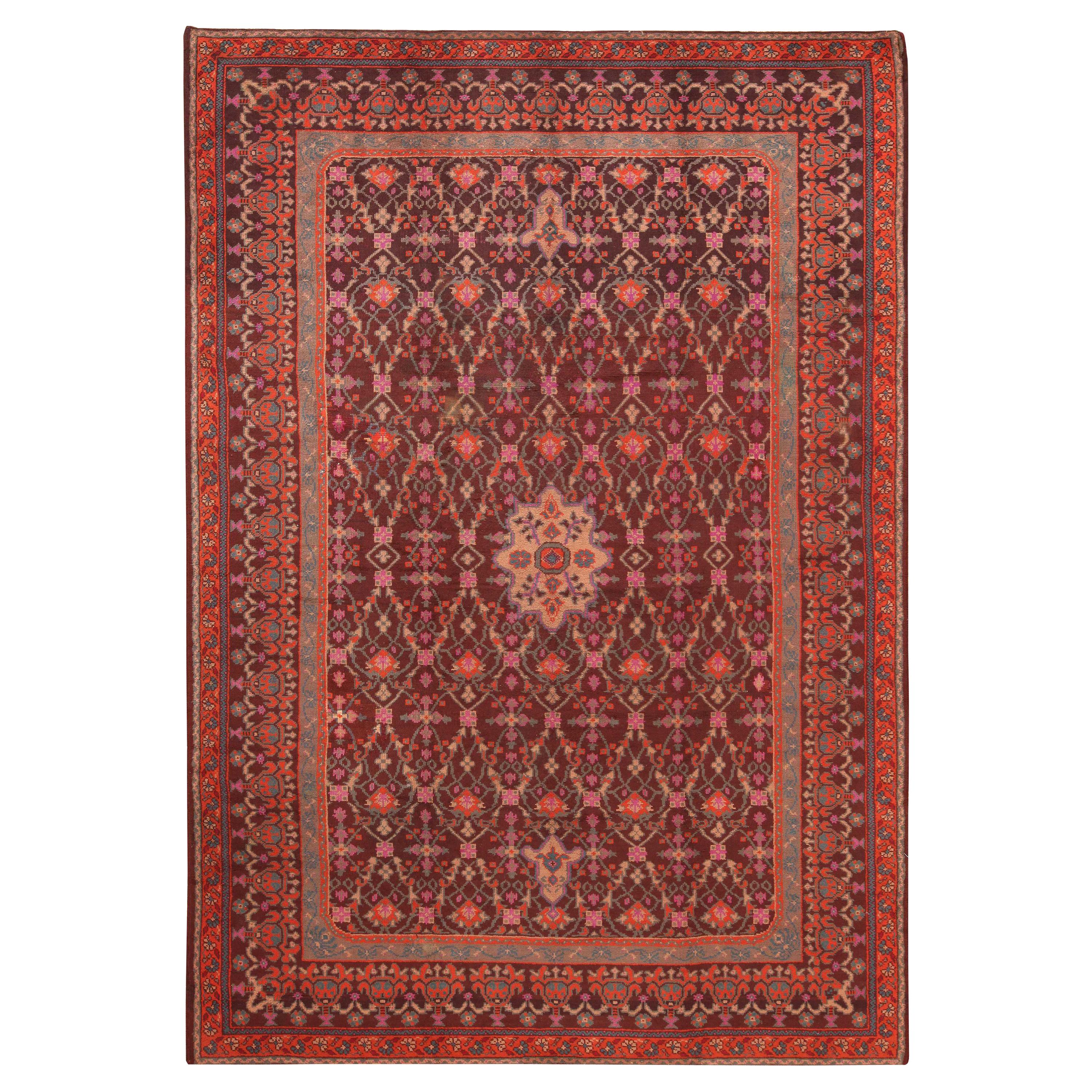 Nazmiyal Collection Vintage German Continental Rug. Size: 8 ft 2 in x 11 ft 8 in