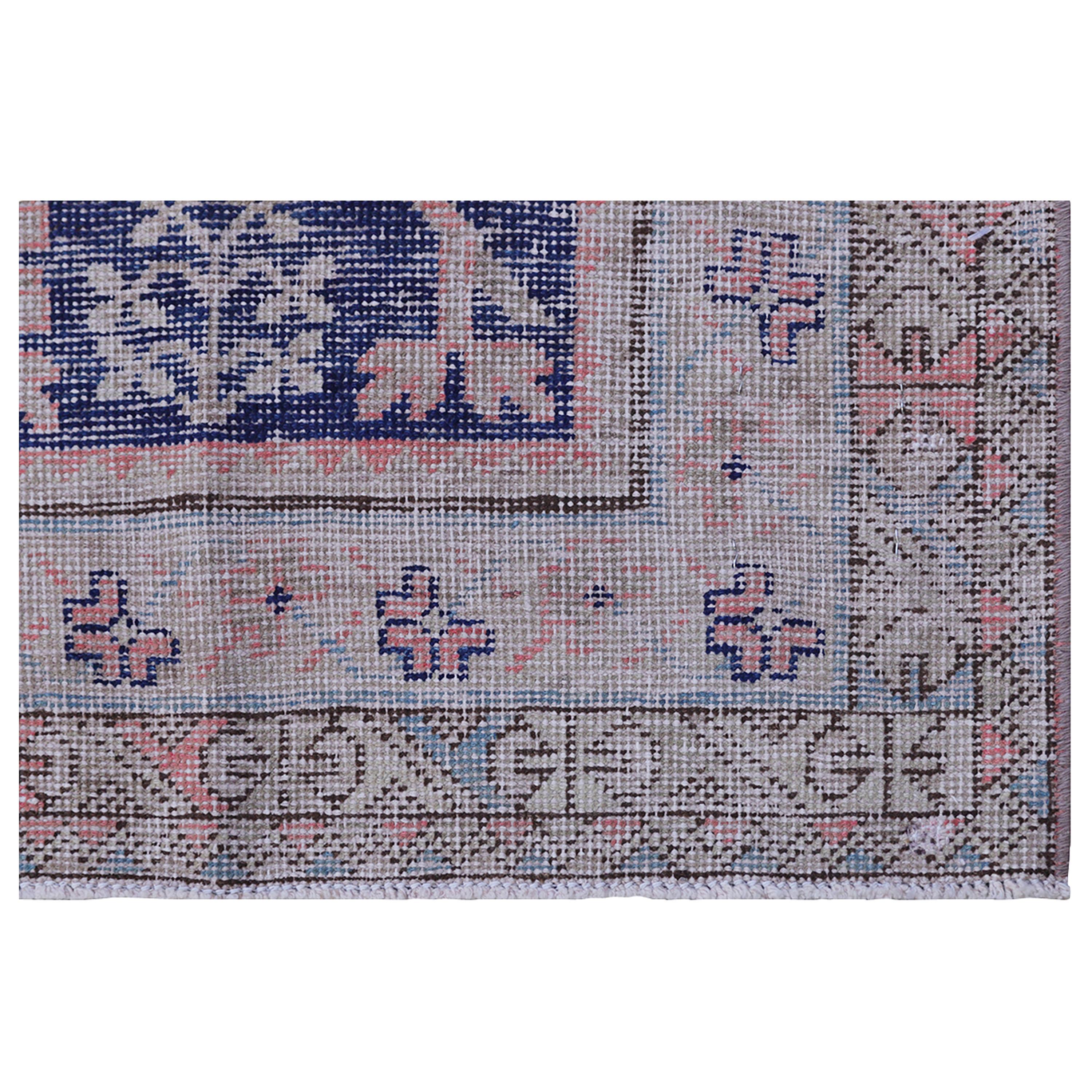 Uzbek abc carpet Purple Vintage Wool Cotton Blend Runner - 4'6