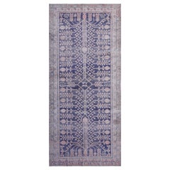 abc carpet Purple Antique Wool Cotton Blend Runner - 4'6" x 10'8"