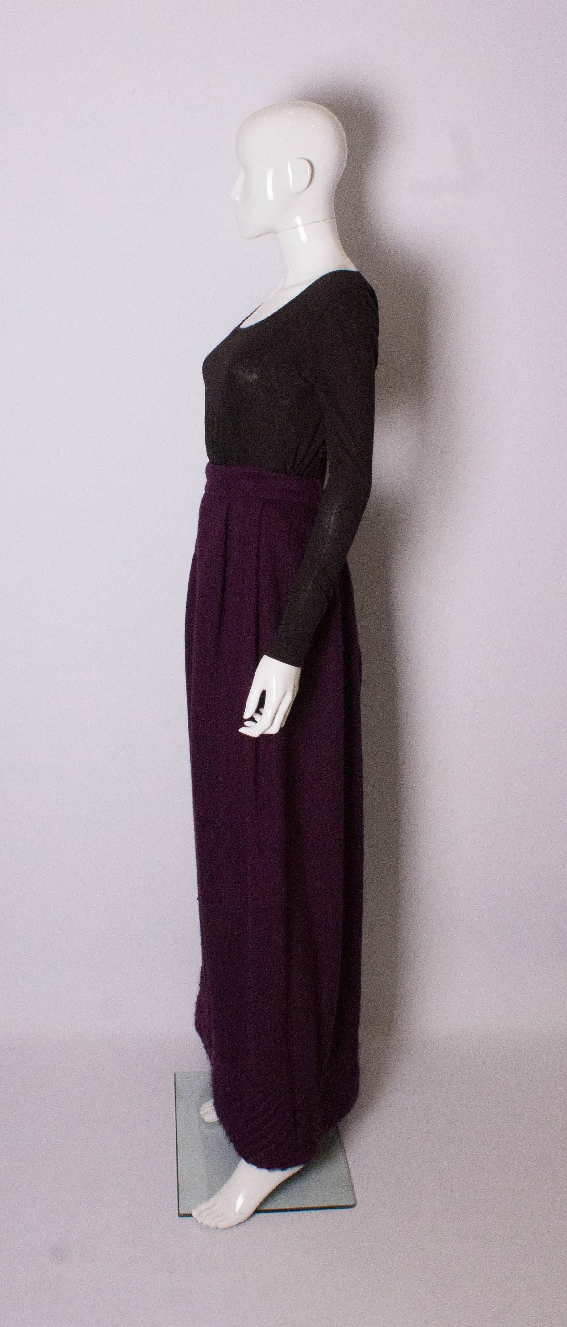Purple Vintage Wool Skirt by Invershouse In Good Condition For Sale In London, GB