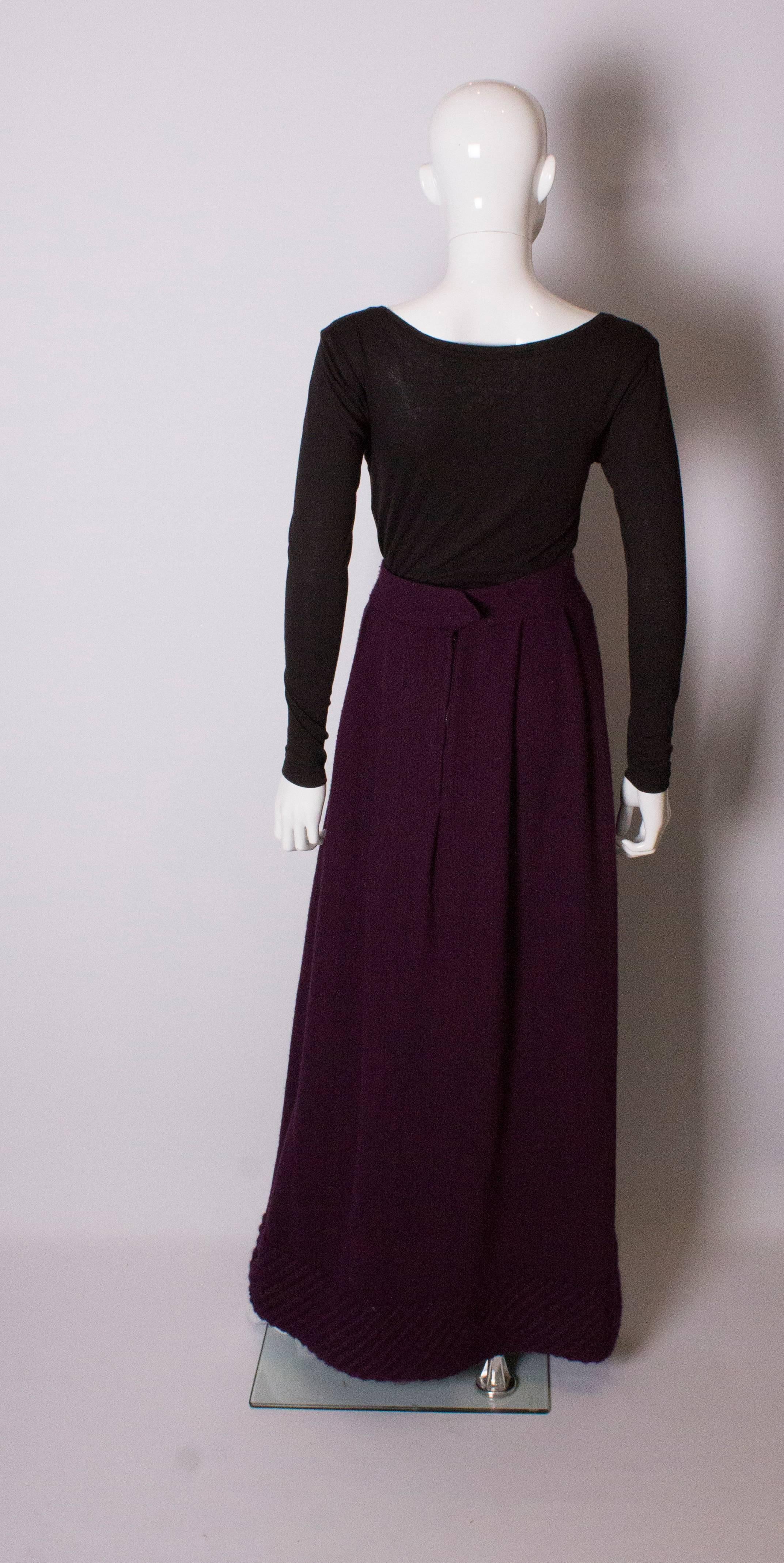 Women's Purple Vintage Wool Skirt by Invershouse For Sale