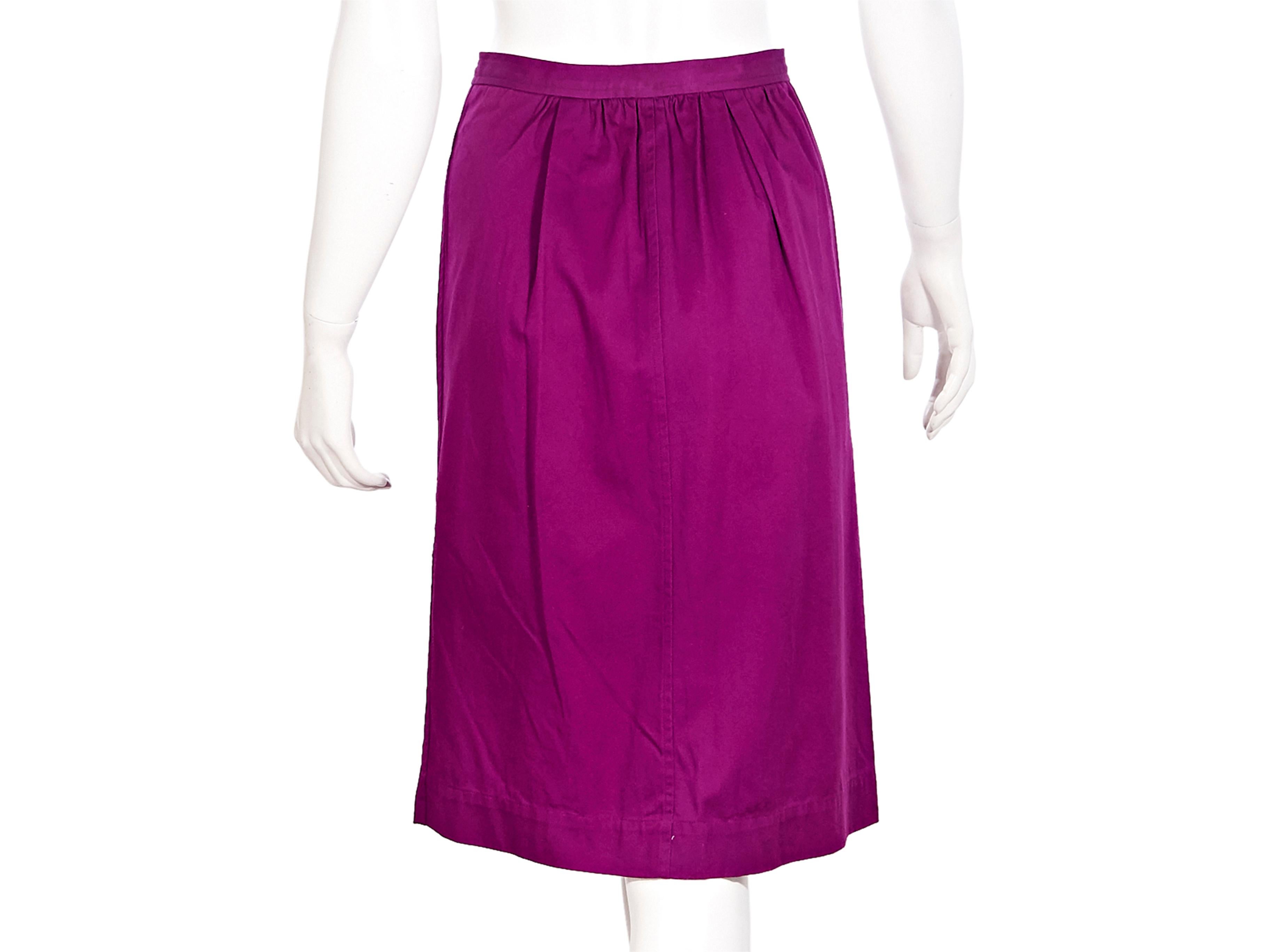 Yves Saint Laurent Purple High-Waist Skirt In Good Condition In New York, NY