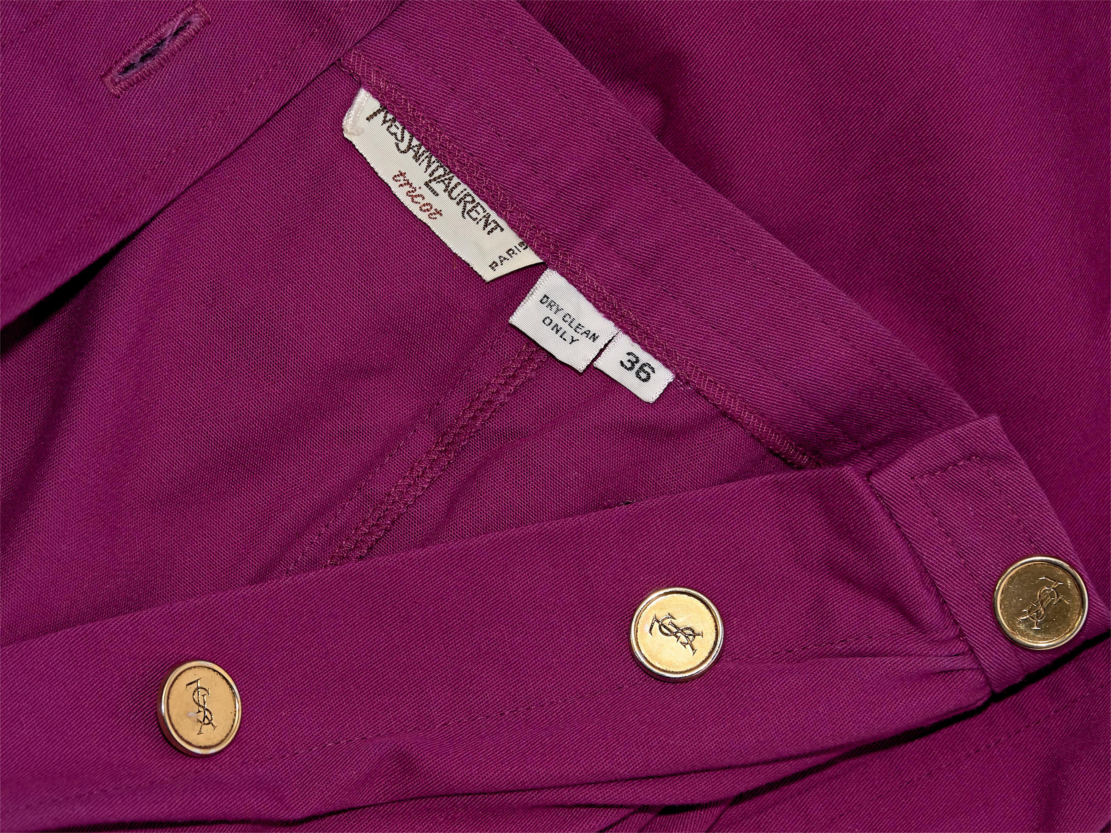 Women's Yves Saint Laurent Purple High-Waist Skirt