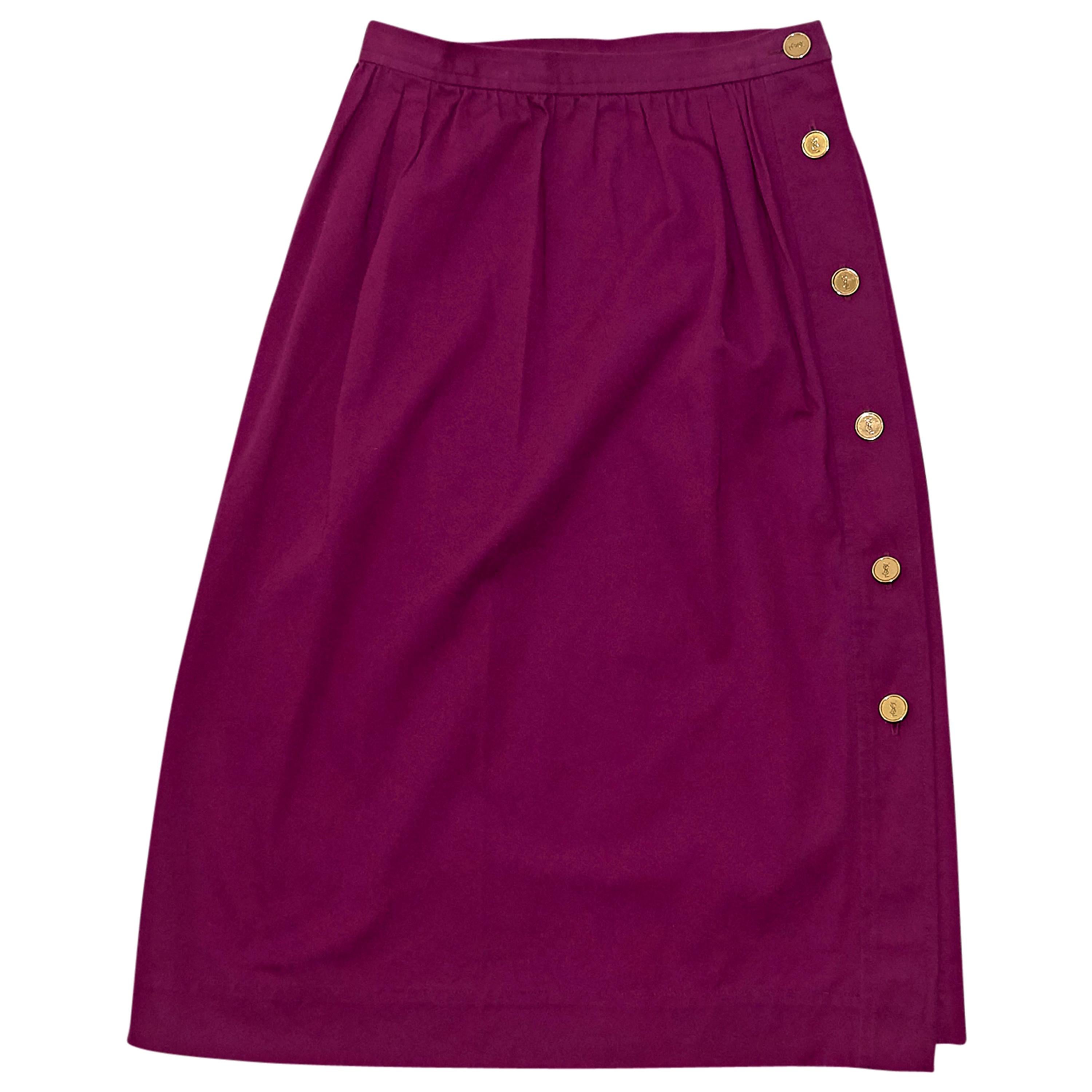 Yves Saint Laurent Purple High-Waist Skirt