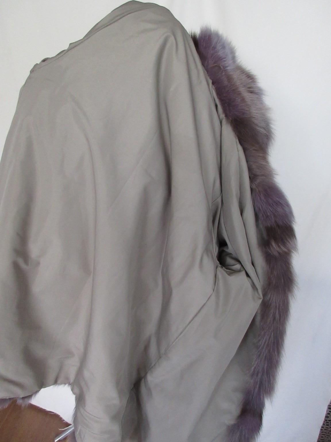Purple Violet Fox Fur coat For Sale 4