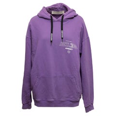 Felpa con cappuccio stampata Golden Goose bianca e viola taglia M.