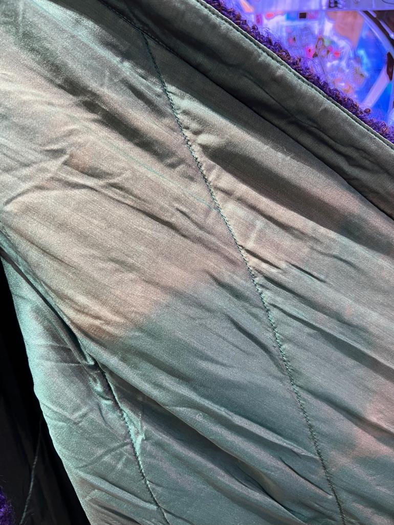 Purple wool bouclette double breasted lightly quilted coat MISSONI For Sale 5