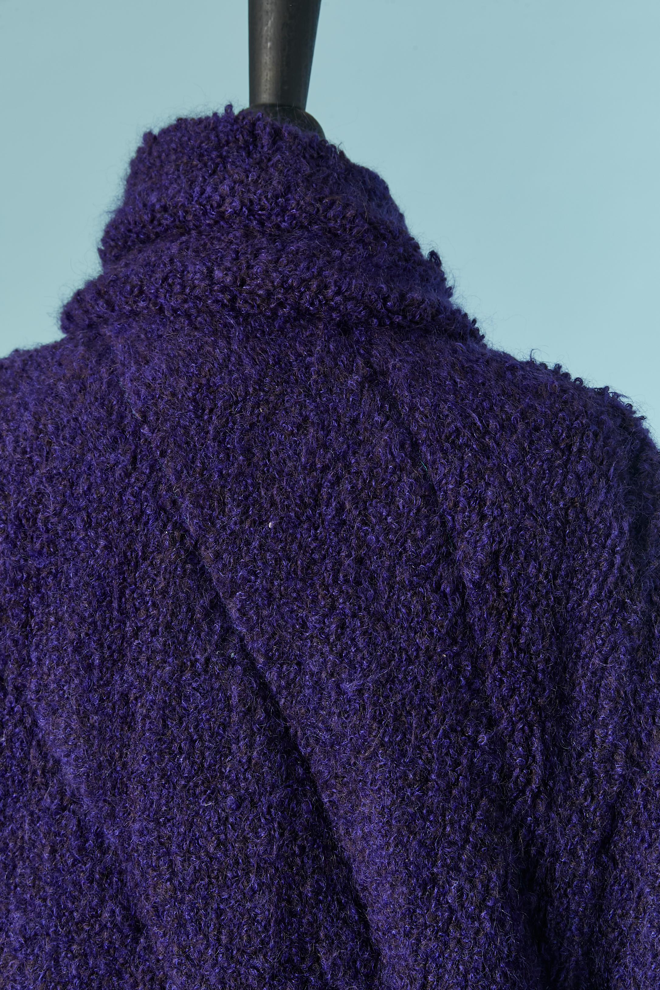 Purple wool bouclette double breasted lightly quilted coat MISSONI For Sale 1