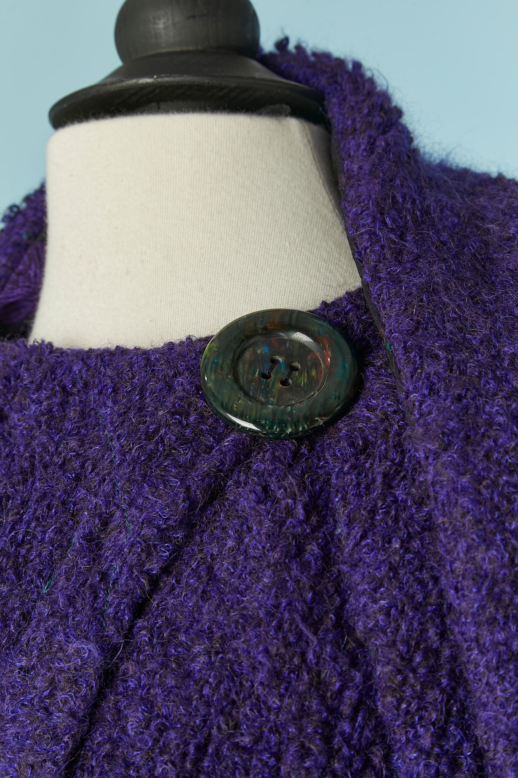 Purple wool bouclette double breasted lightly quilted coat MISSONI For Sale 2