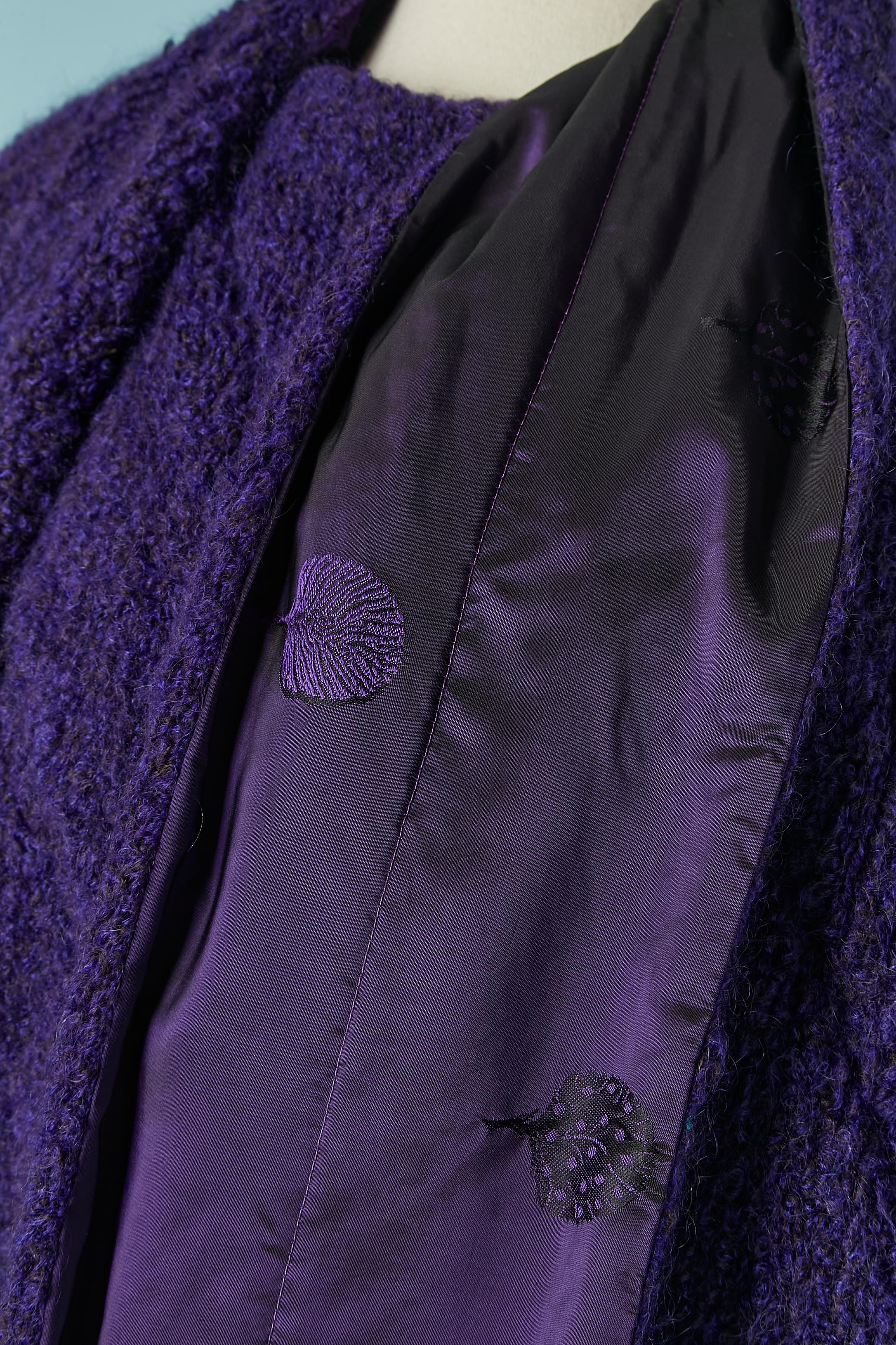 Purple wool bouclette double breasted lightly quilted coat MISSONI For Sale 3