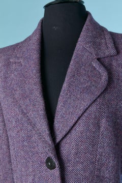 Purple wool chevron single breasted jacket YVES SAINT LAURENT RIVE GAUCHE