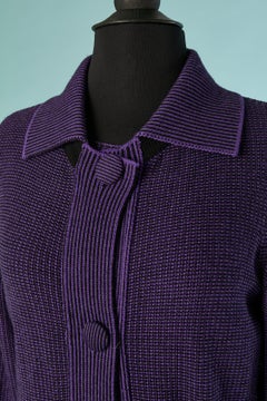 Purple wool coat and sleeveless dress ensemble CHRISTIAN DIOR