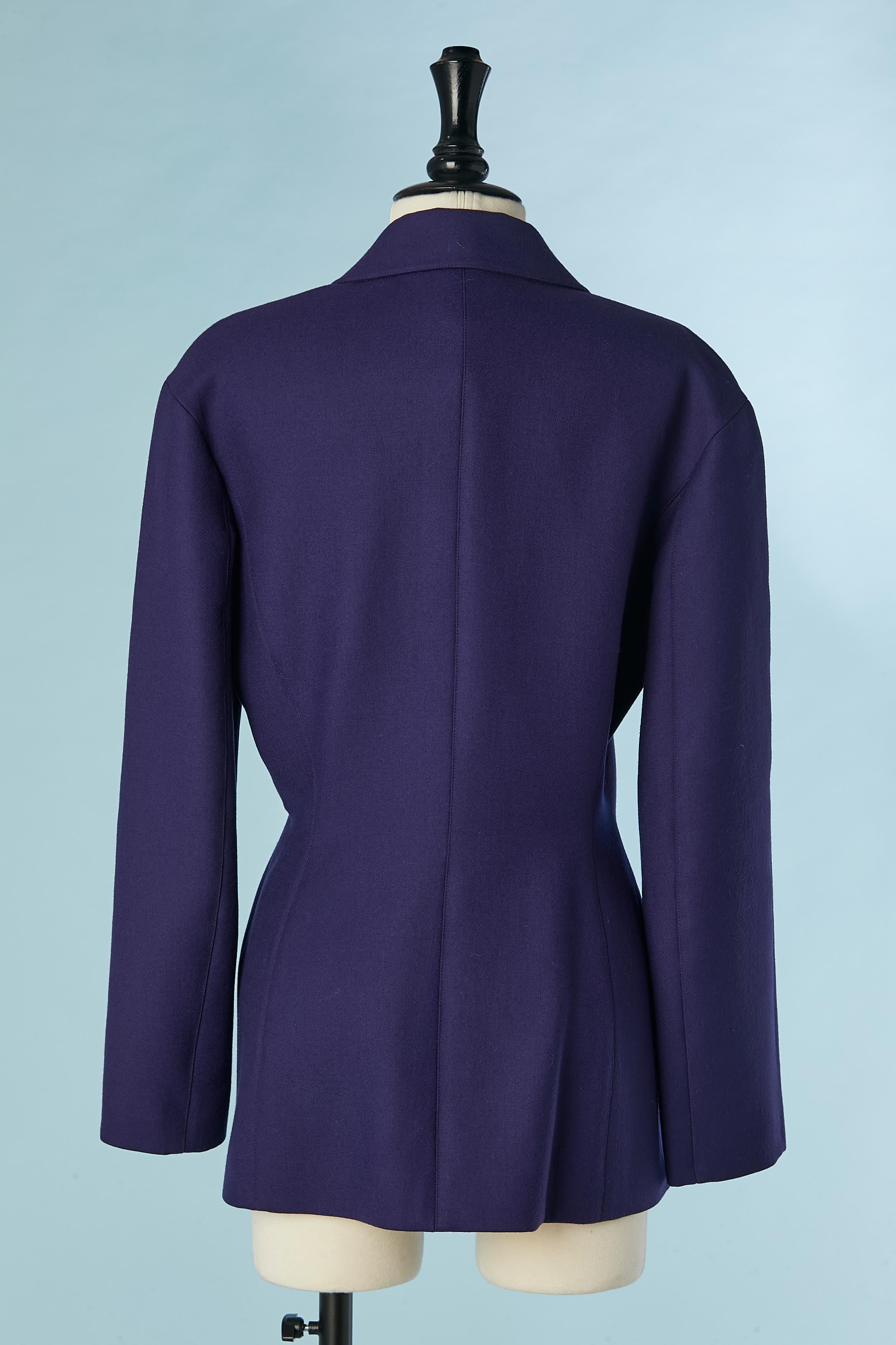 Women's Purple wool double-breasted jacket Thierry Mugler For Sale