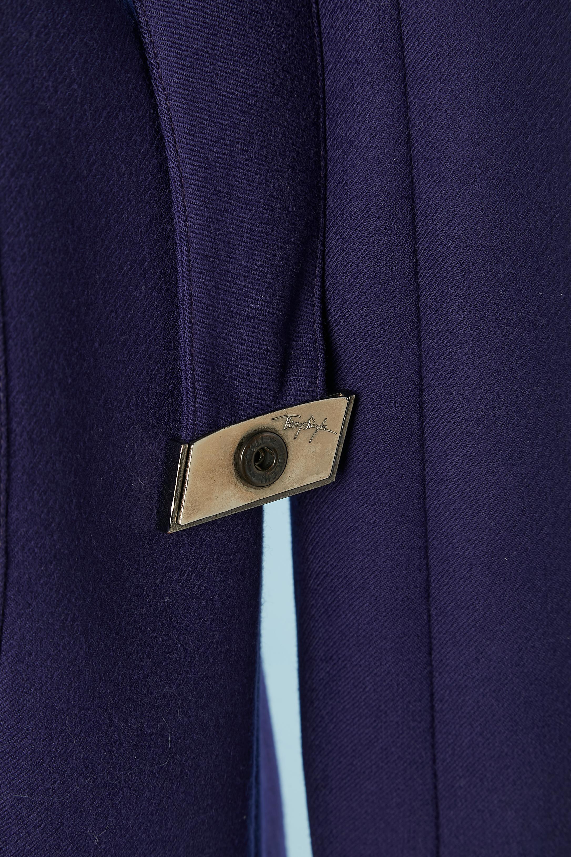 Purple wool double-breasted jacket Thierry Mugler For Sale 1
