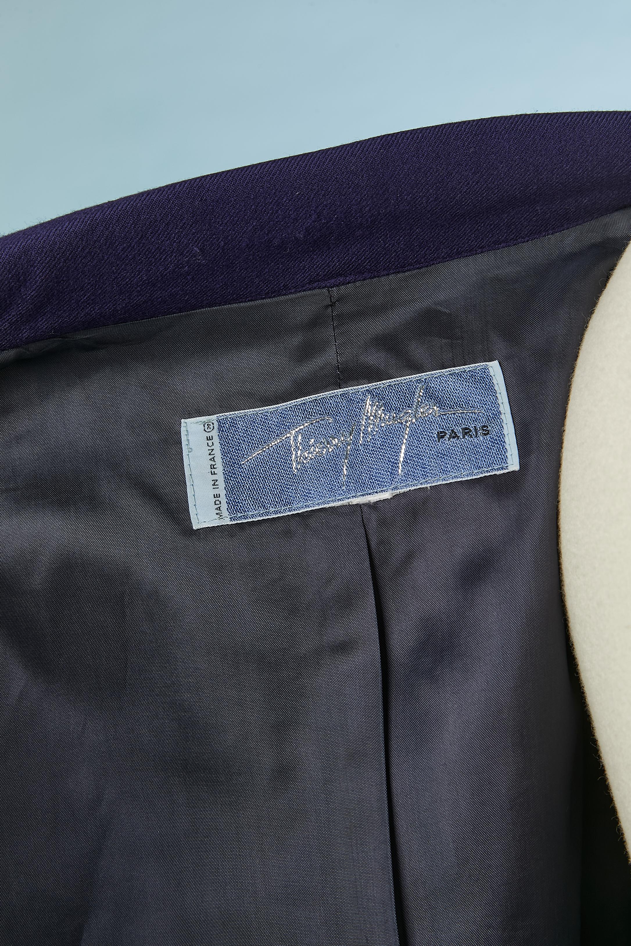 Purple wool double-breasted jacket Thierry Mugler For Sale 2