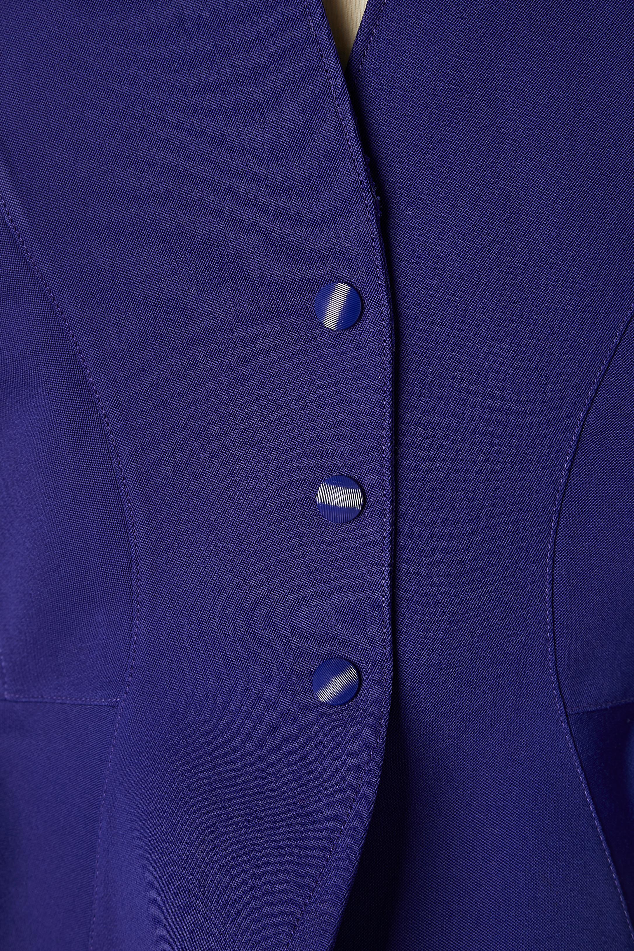 Purple wool single breasted jacket with snap closure Thierry Mugler  In Excellent Condition For Sale In Saint-Ouen-Sur-Seine, FR