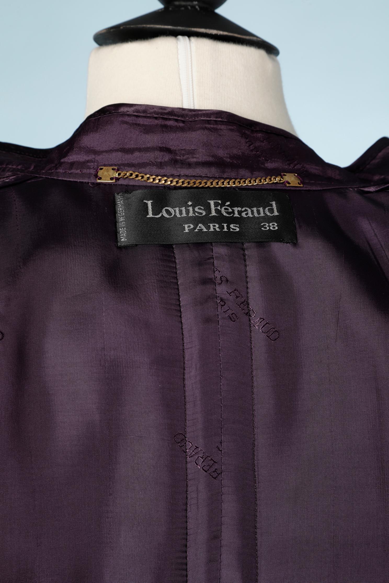Costume jupe en laine violette Louis Féraud Circa 1970's  en vente 2