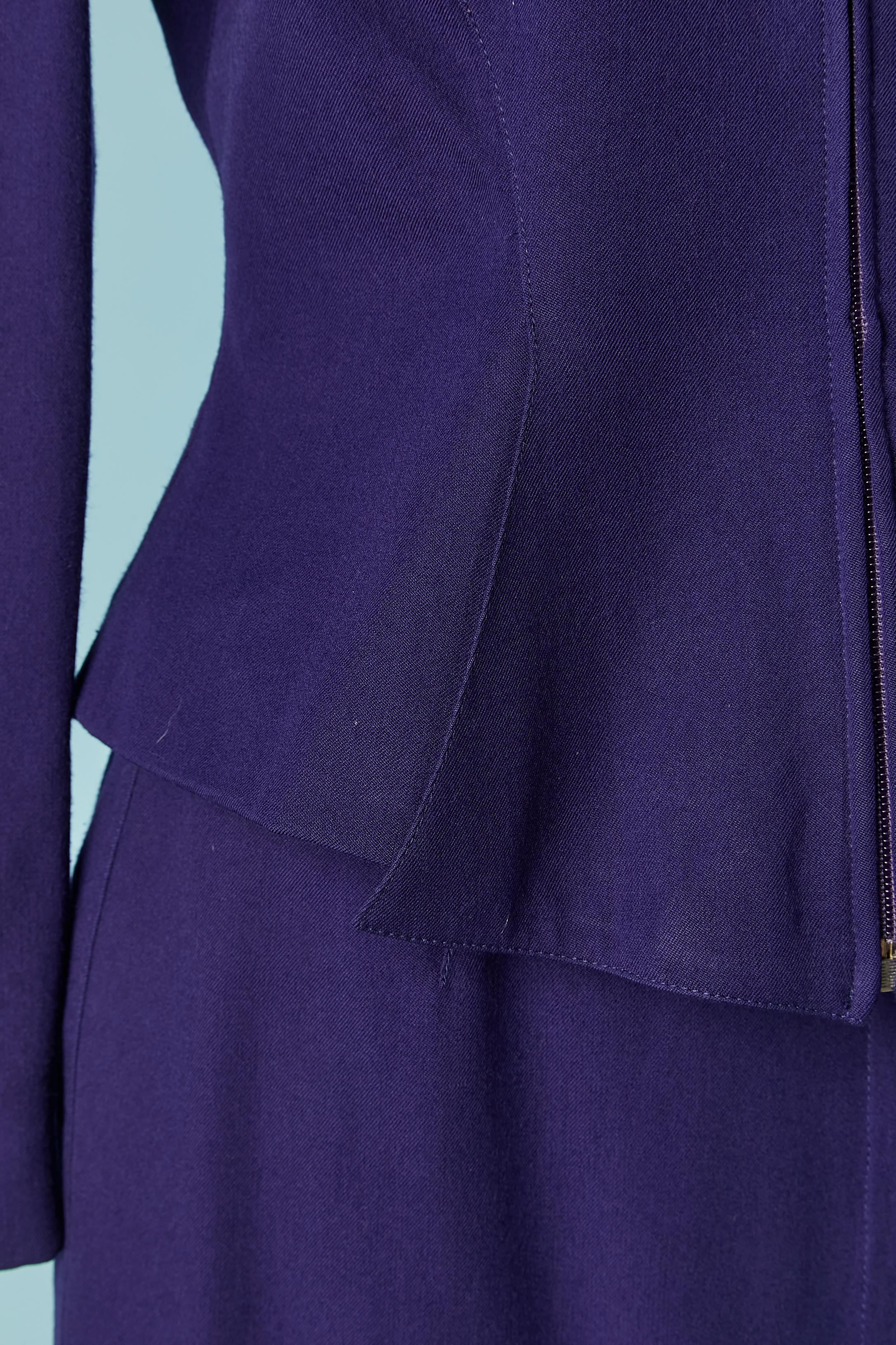 Purple wool skirt-suit Thierry Mugler Active In Good Condition For Sale In Saint-Ouen-Sur-Seine, FR
