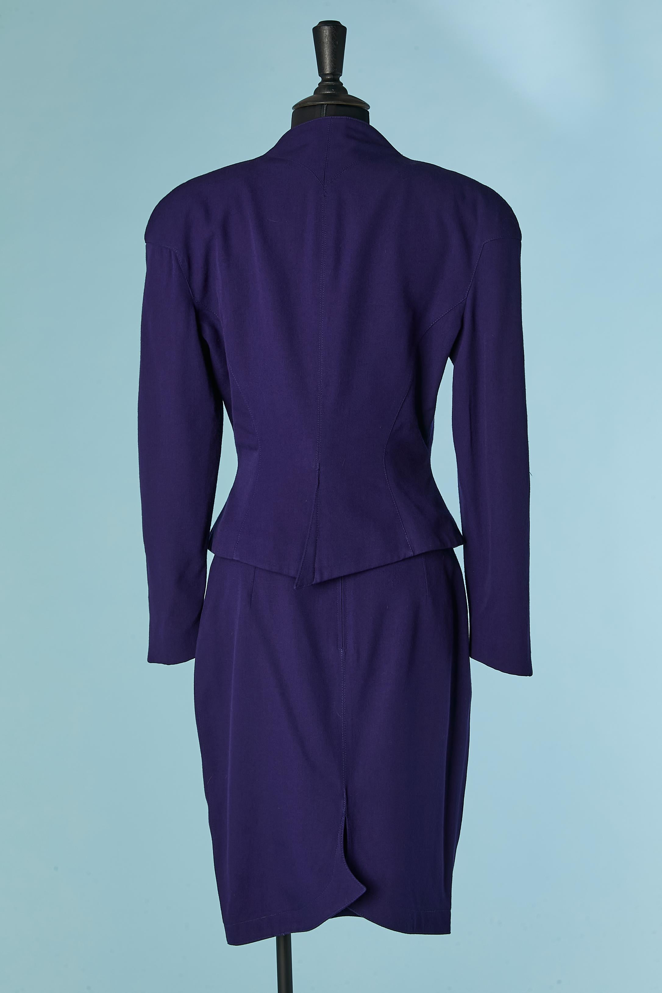 Purple wool skirt-suit Thierry Mugler Active For Sale 2
