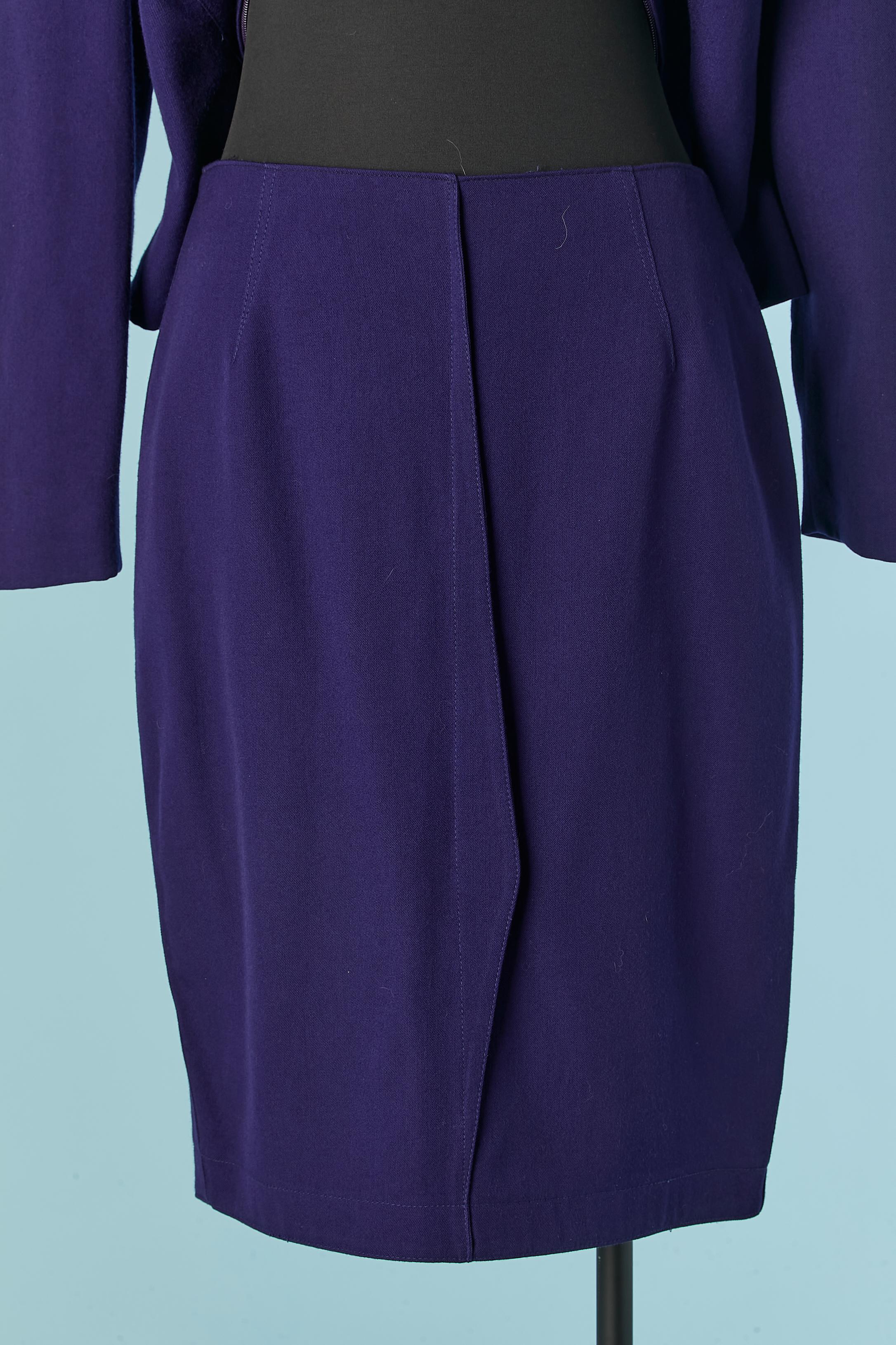 Purple wool skirt-suit Thierry Mugler Active For Sale 3