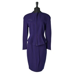 Vintage Purple wool skirt-suit Thierry Mugler Active 