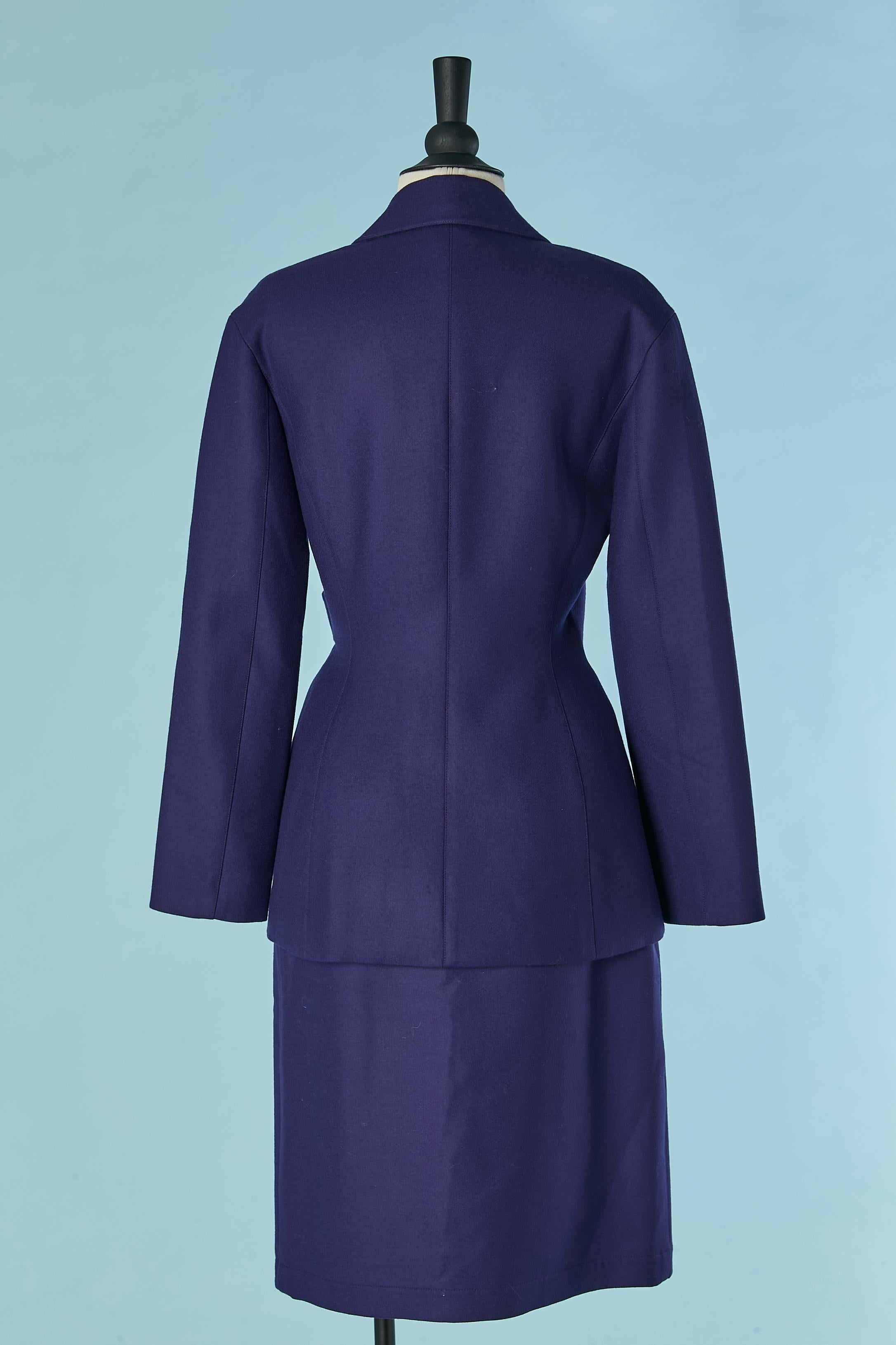 Gonna-suit in lana viola THIERRY Mugler in vendita 1