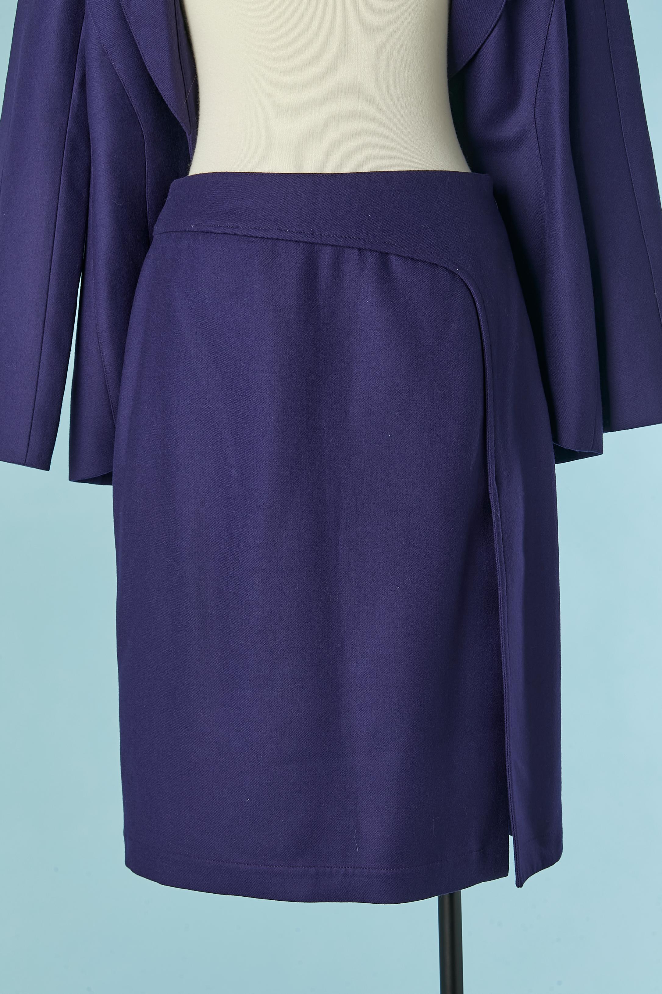 Gonna-suit in lana viola THIERRY Mugler in vendita 2