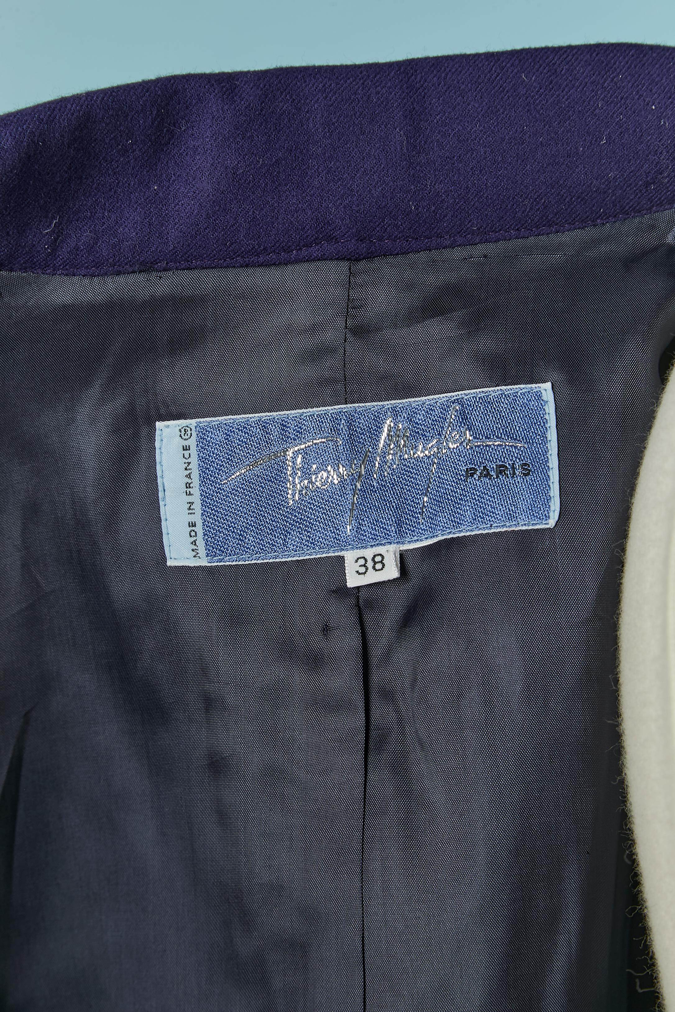 Gonna-suit in lana viola THIERRY Mugler in vendita 3